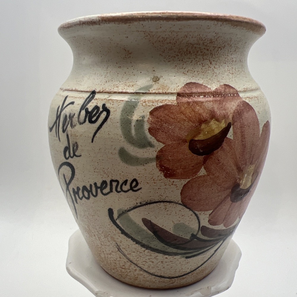 Vintage Herbes de Provence Ceramic Herb Jar Aromates des Alpilles France Pottery